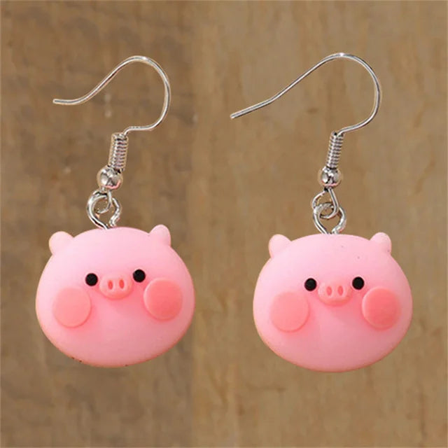 Colorful Butterfly Heart Cartoon Dangle Earrings Set For Women Girl Kids Cute Duck Clouds Resin Drop Earring Jewelry Accessories