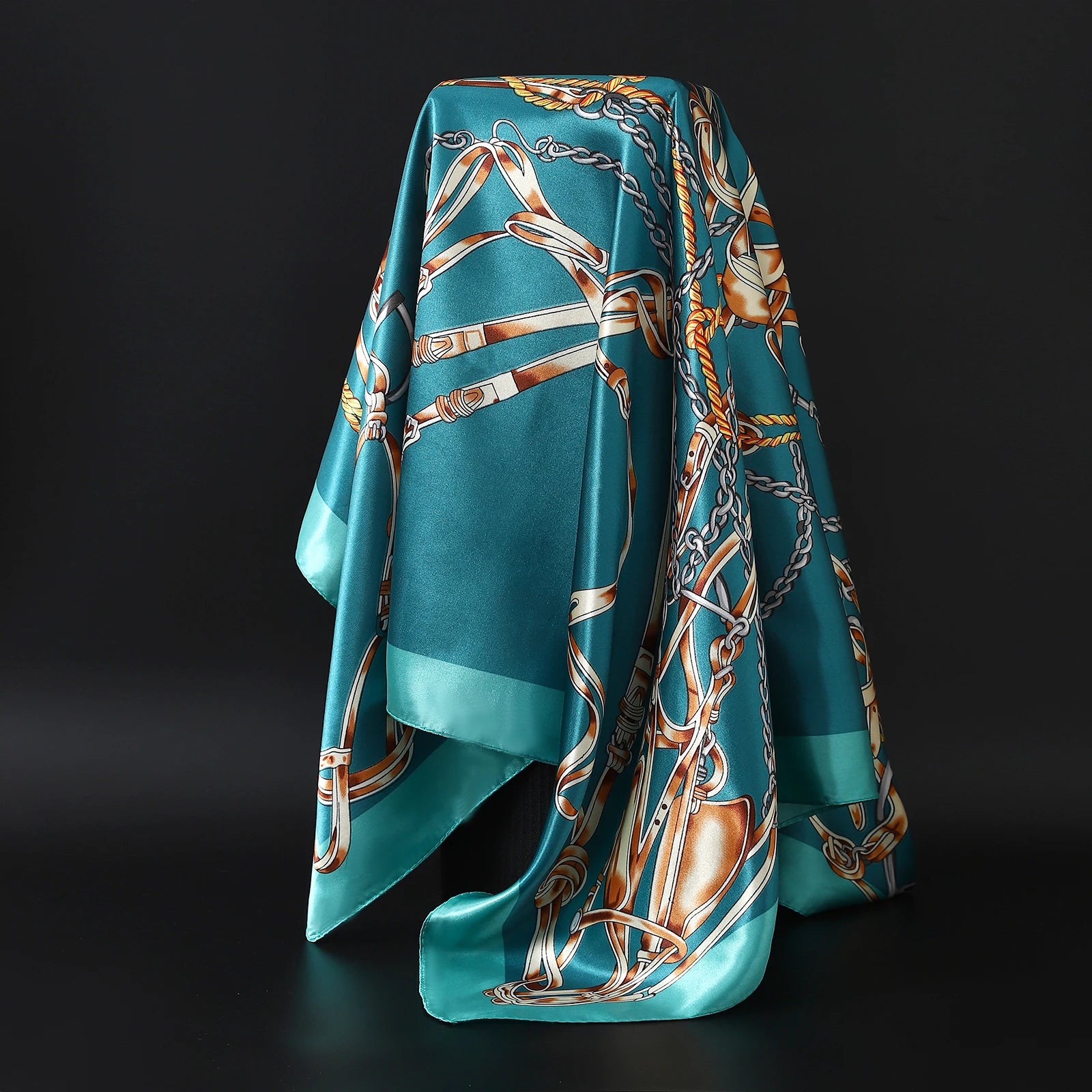 Luxury Brand Silk Scarf Fashion Foulard Satin Shawl Leopard 90*90cm Square Head Scarves Women Bandanna Pareo Headscarf - NamafadStore