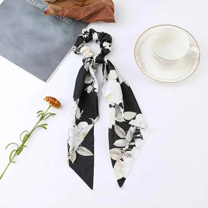 Fashion Dots Scrunchies Long Hair Rope Korean Hair Ties for Women Ponytail Scarf Sweet Elastic Hair Band Hair Accessories