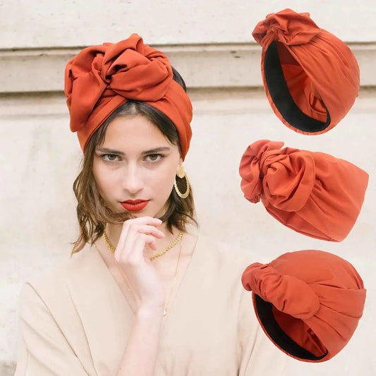 French Retro Women's Turban Cap Ladies Cross Bandana Hat Female Fashion Head Wraps Muslim Headscarf Bonnet