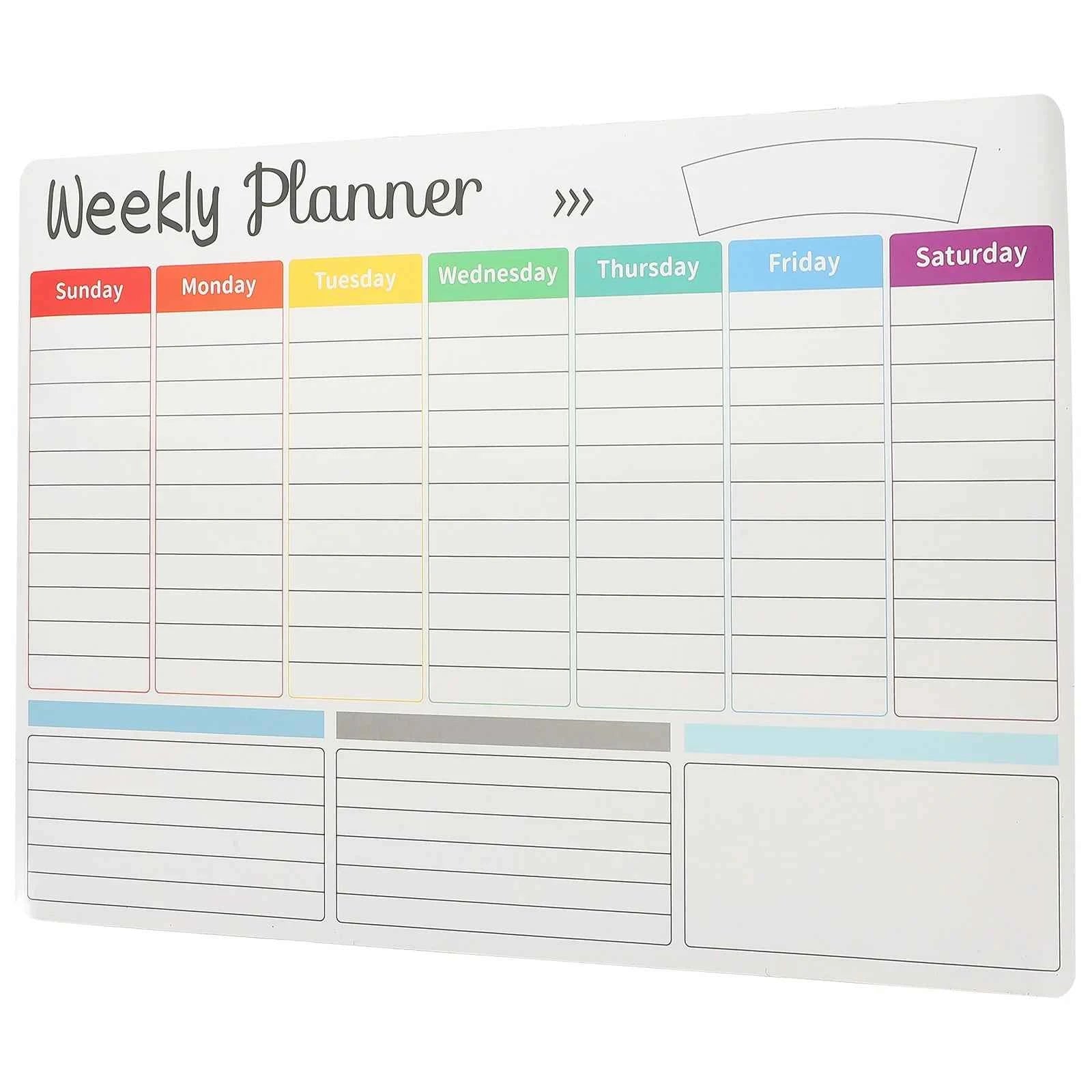A3 Weekly Whiteboard Calendar Monthly Planner Desk Schedule Fridge Dry Erase Message Board Office Supplies Magnetic