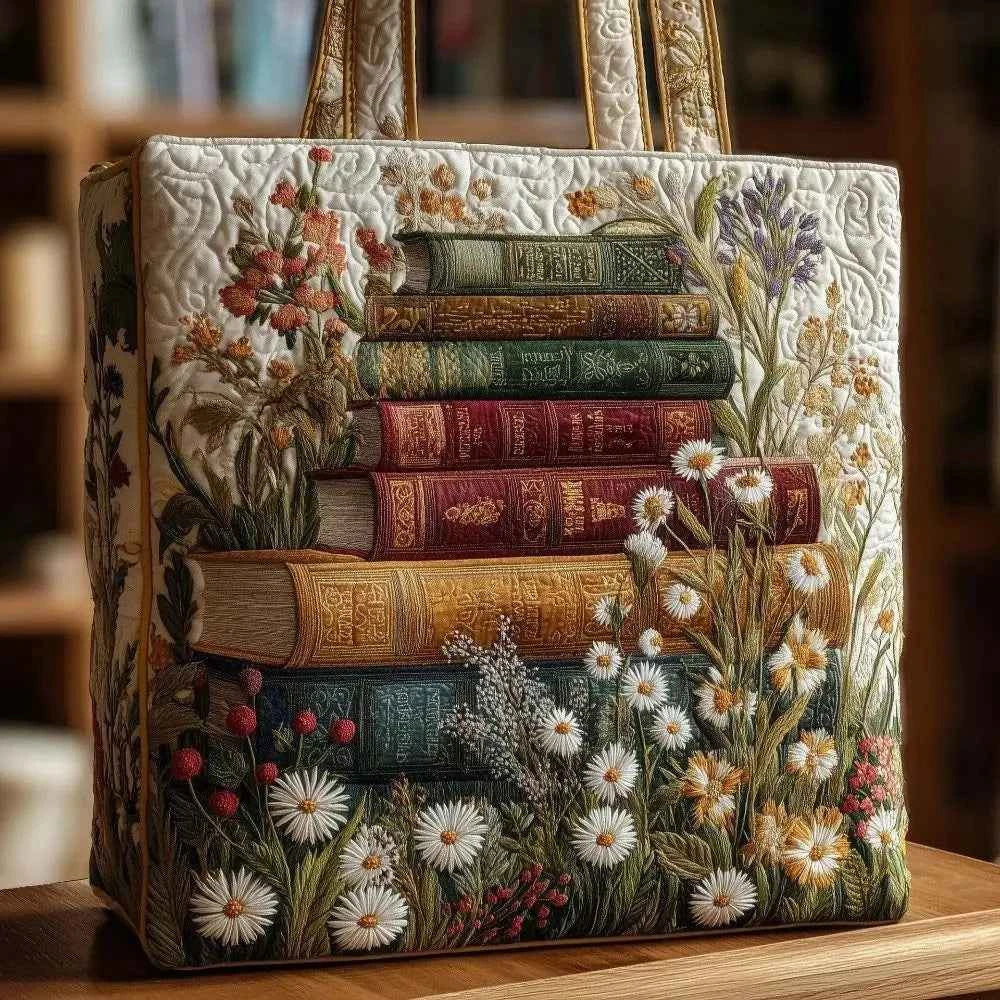 Fashion Vintage Quilted Tote Bag Lightweight Large Capacity Travel Handbag Cotton 3D Printed Patterns Shopping Bag Casual