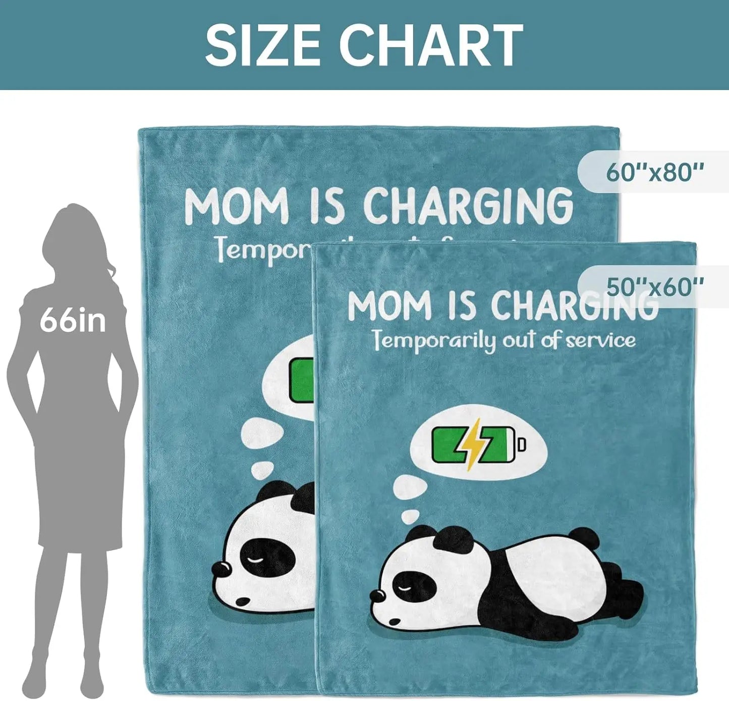 Funny Mom Throw Blanket – “Mom Is Charging” Birthday & Christmas Gift