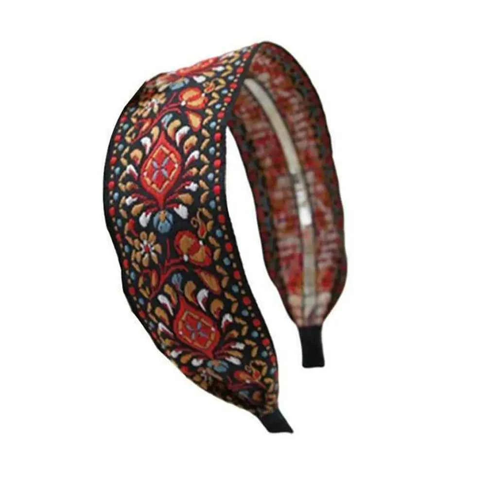 Women Wide Turban Hair Accessories Headwear Embroidered Ribbon Hair Hoop Hairbands Headbands Head Wraps