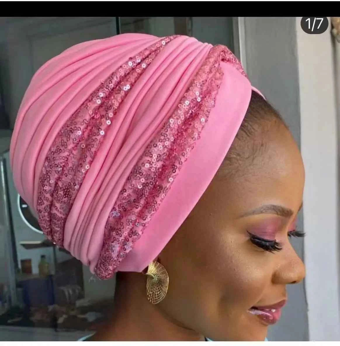 Women's Head Wraps Muslim Headscarf Cap India Hat Ready Hijab Bonnet Turbante Mujer Summer Breathable Sequins Turban Cap