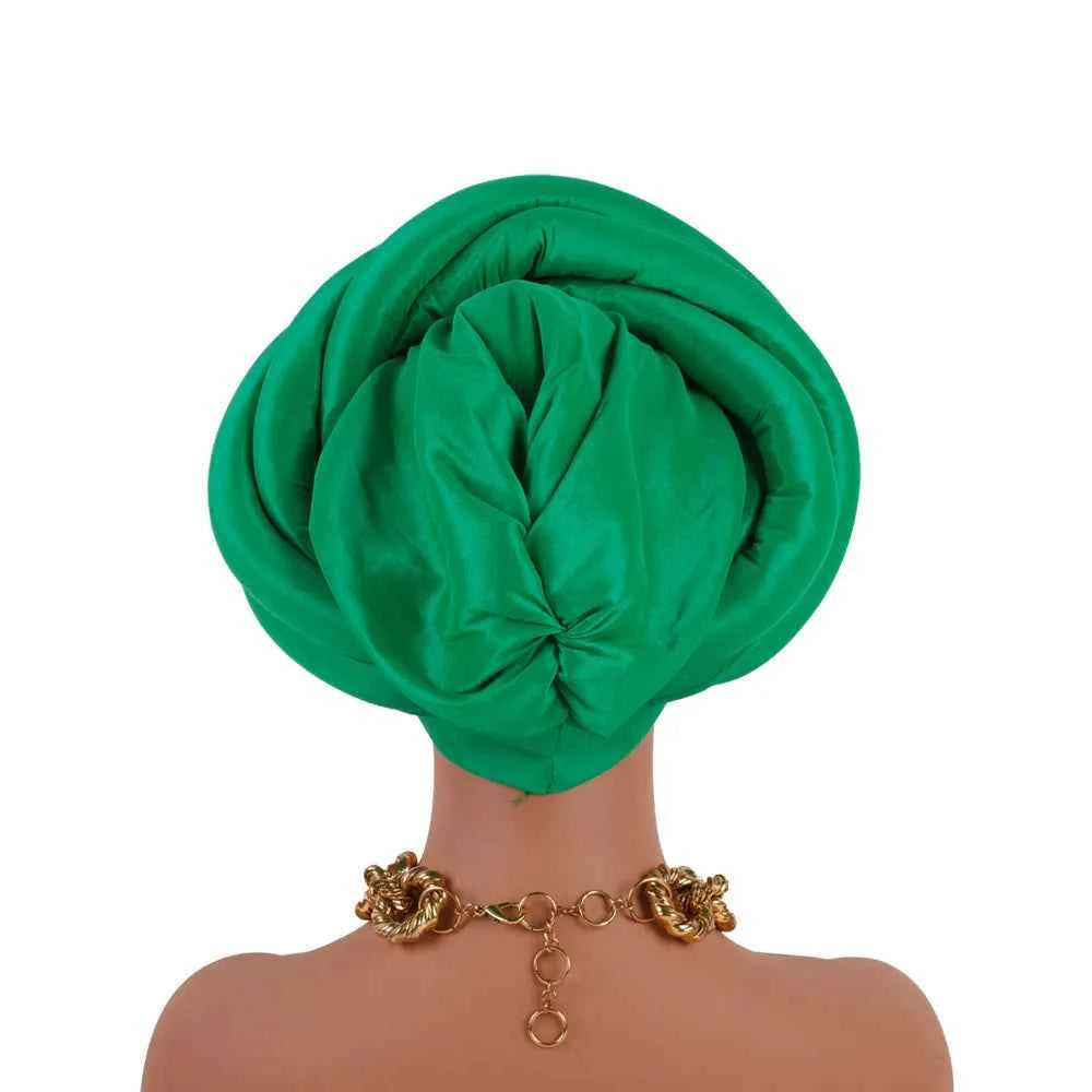 African Headtie Nigerian Auto Gele Turban Caps Female Head Wraps Already Made Wedding Geles Party Headwear Headpiece