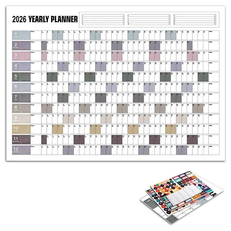 2026 Calendar Planner Sheet Large Wall Calendar Kawaii To Do List Planner Target List Schedule Organizer School Office Supplies