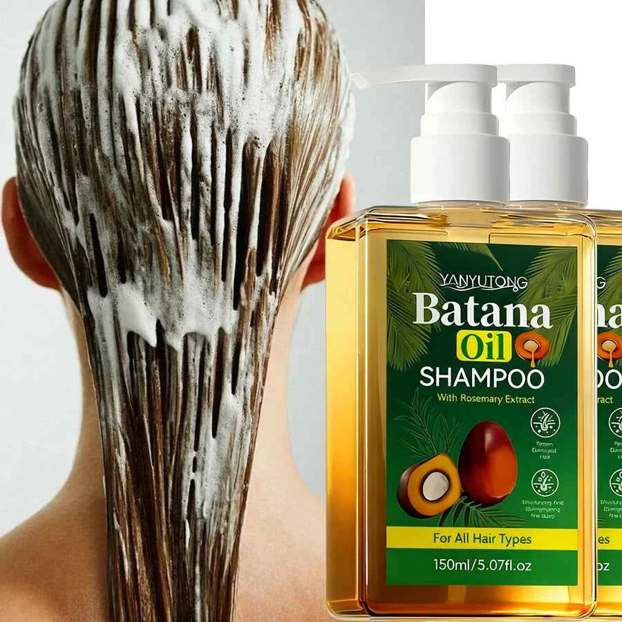 Organic Nourishing Batana Oil Shampoo & Conditioner Set for damaged hair, strengthens, prevents hair loss, and controls dandruff