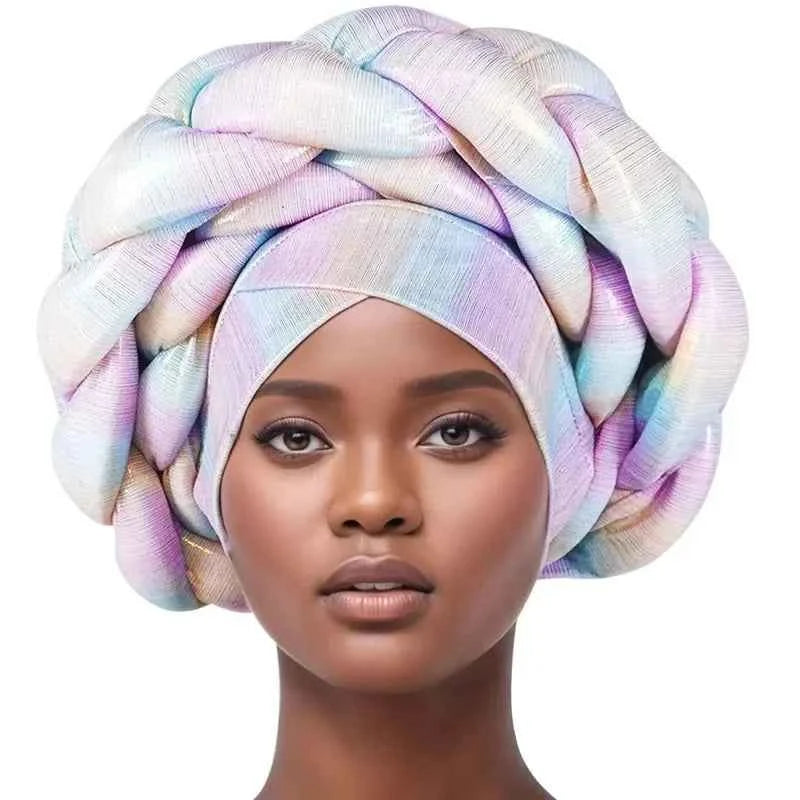 Head Scarf Headwraps for Women 2025 Muslim Fashion Solid Color Caps African Headtie Turbans for Women Hijab Caps