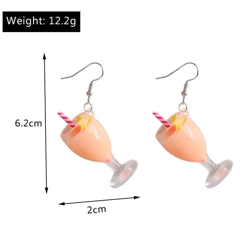 Summer Drink Drop Earrings for Women Sweet Ice Cream Bottle Pendants Dangle Earrings Girls Minimalist Party Jewelry Gifts