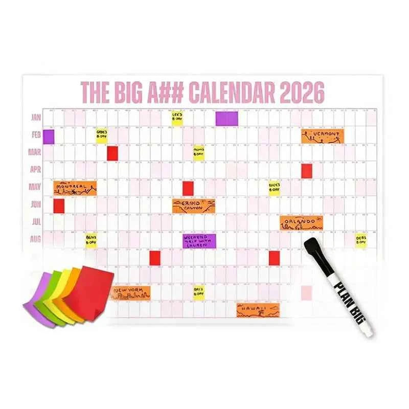 The Big A#Calendar 2026 Calendar Planner Sheet Schedule Sticker Planner Target 365 Days Planner Sheet To Do List Office Supplies