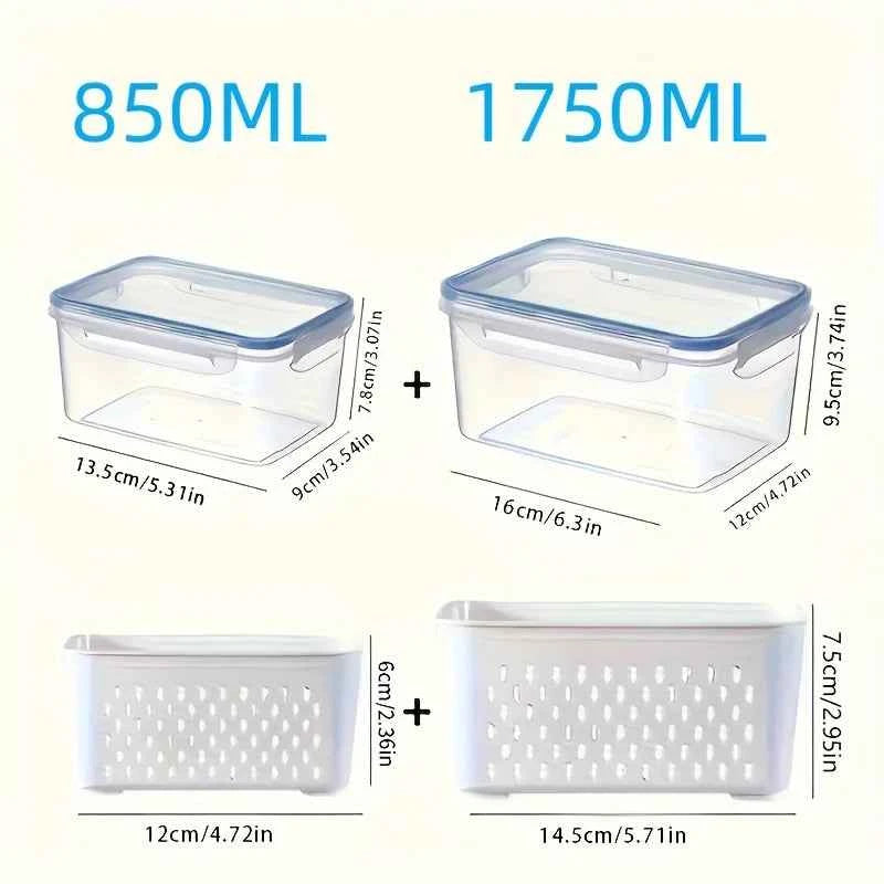 4pcs/Set Leak-Proof Food Storage Containers-Airtight, Stackable Meal Prep Boxes-Suitable for Fruits, Vegetables, Meat & Grains
