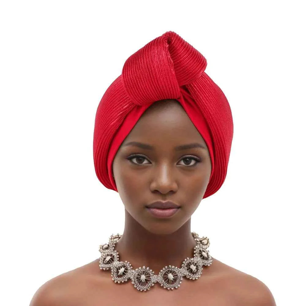 Fashion Women Top Knotted Turban Cap Female Bandana Headscarf Hat African Head Wraps Wedding Party Lady Headwear Bonnet