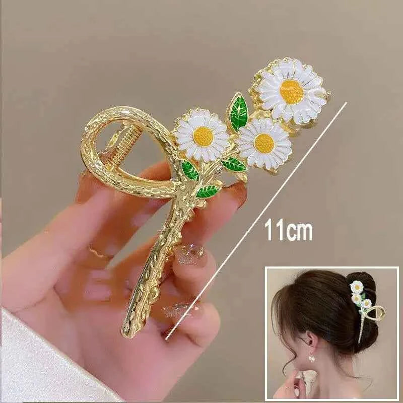 New Sweet Flower Durian Hair Claw Clip Ponytail Grab Hair Clips Shark Clip Woman Hairpins For Girl Hair Accessories Headdress
