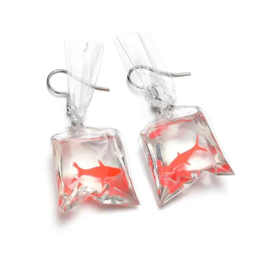 RMM Women Creative interesting Goldfish Earrings Personality Handmade Koi Fish  Female ear accessories