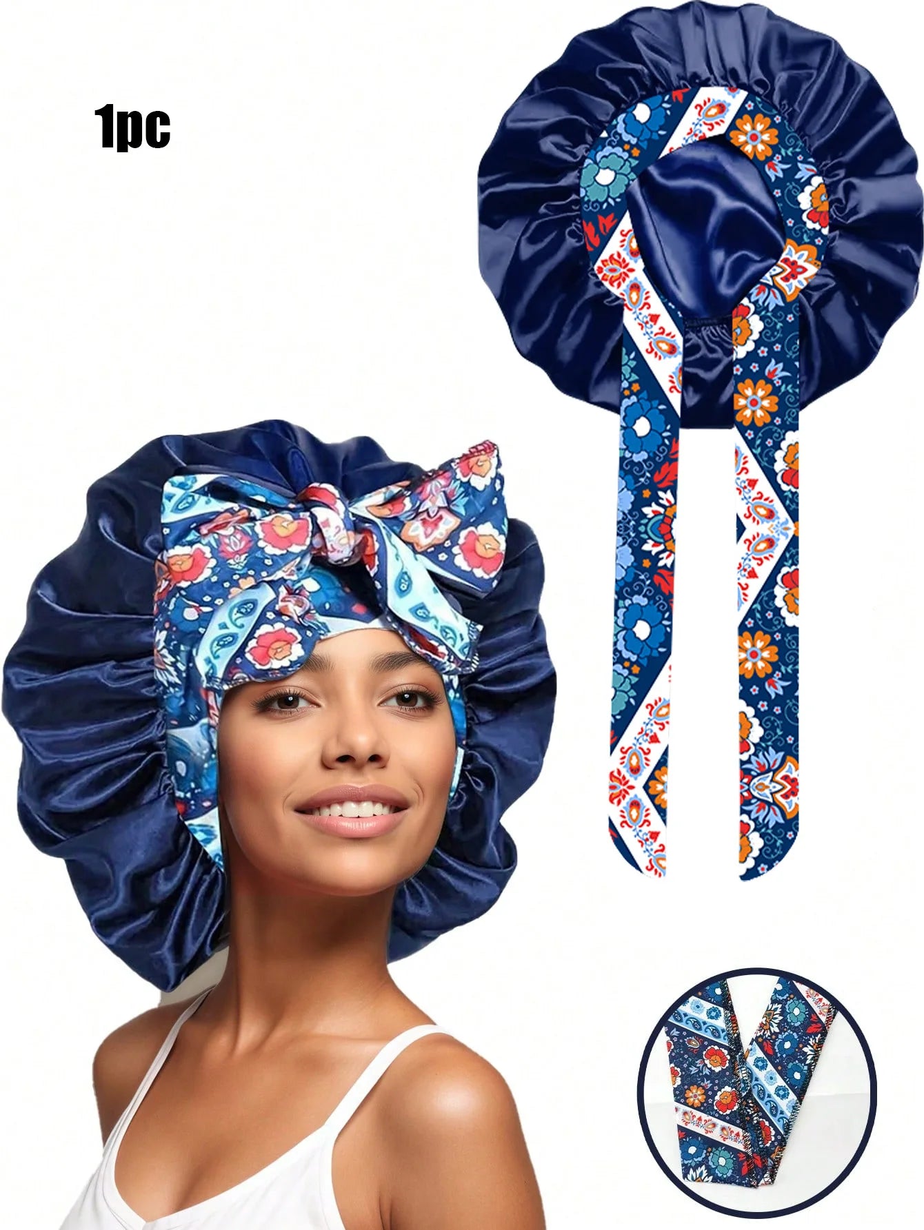 Popular New Summer New Large Streamer Shower Cap Hat Women's Daily Commuting Nightcap Adult Hat Sun Protection Cap