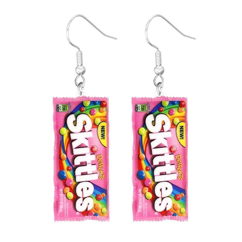 Earrings for Women 2D Acrylic Cute Snacks Girls Foods Funny Candy Chocolate Cookies