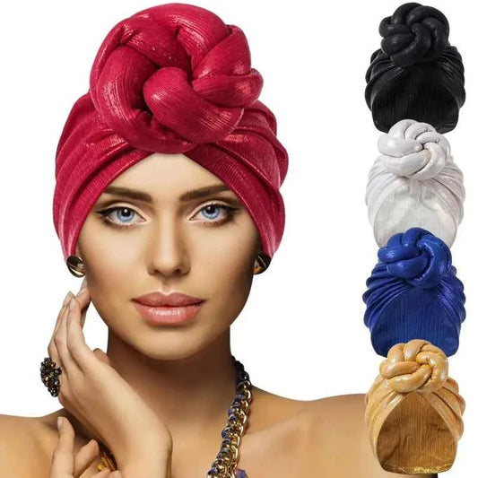 Bonnet For Women Cap Turban Folded Bud Exquisite Headscarf Casual Comfortable Fashion Versatile Warm Cross Hat Edge Wrinkle Lace