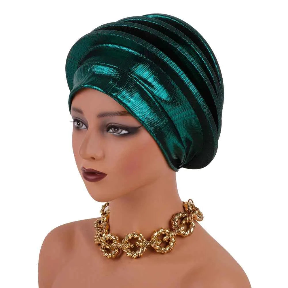 2024 Elegant Spiral Beret for Women Afrcian Lady Head Wraps Female Berets Turban Nigeria Headpiece Wedding Party Gele