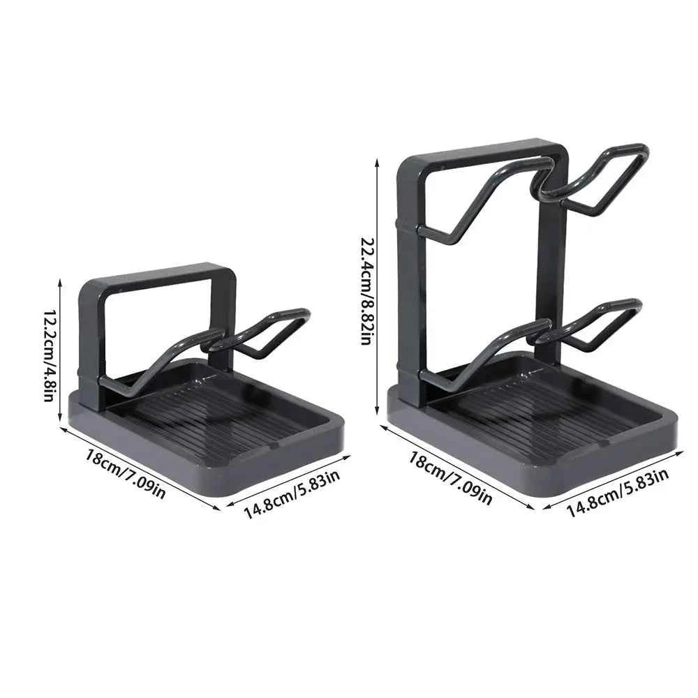 Double Layer Pot Lid Rack Non-slip Large Capacity Cutting Board Holder Draining Kitchen Storage Rack