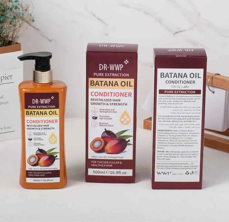 500ml Batana Oil Shampoo and Conditioner Set for Hydrating Care, Softening Hair, and Improving Dryness and Frizz