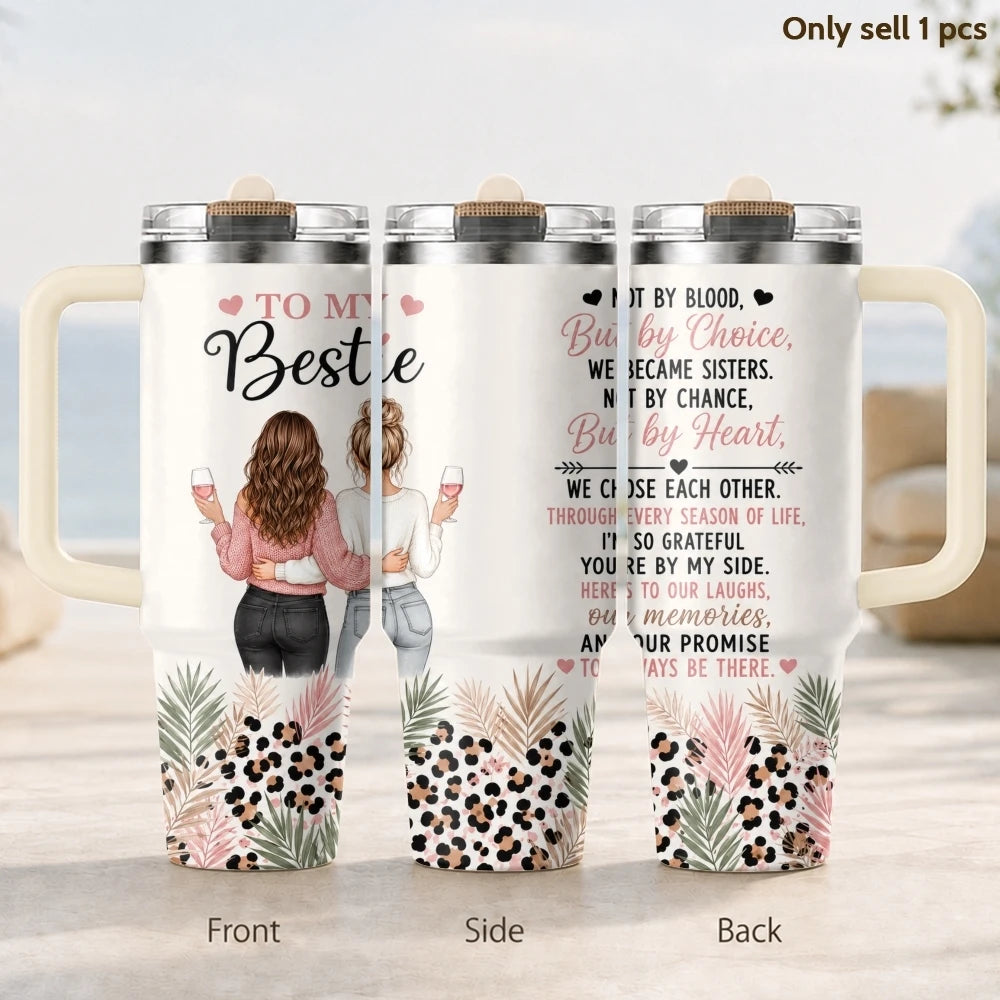 40oz Best Friend Tumbler – Insulated Stainless Steel Travel Mug with Straw