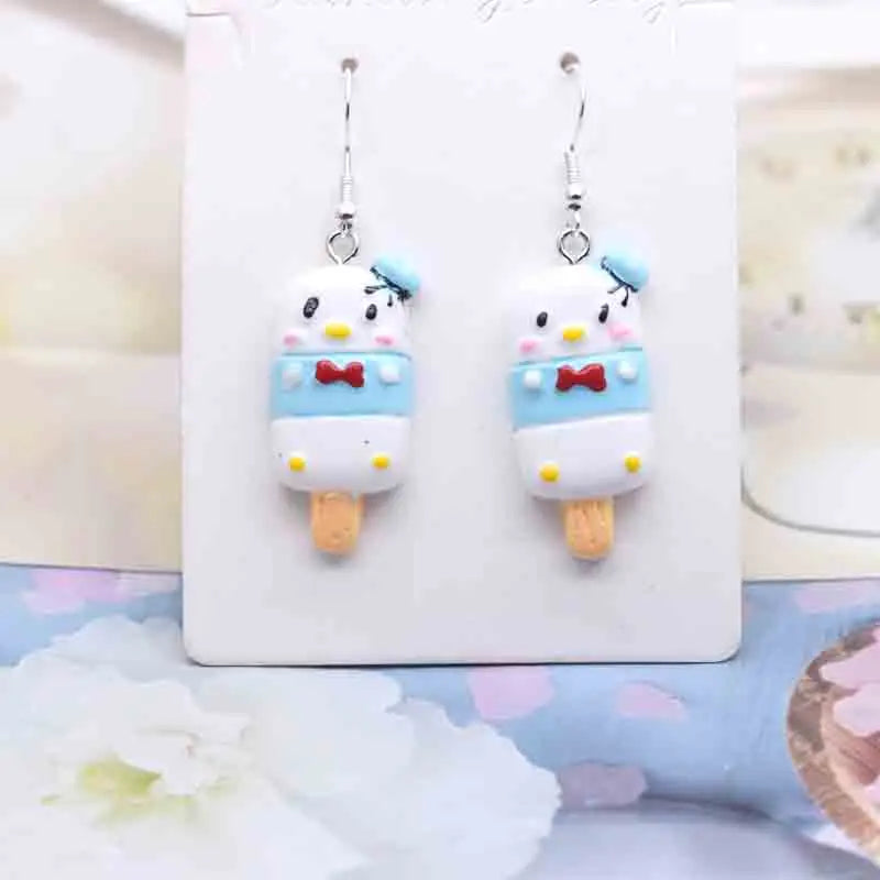 Earring For Women Resin Handmade Cute Animals Ice Cream Drinks Candy Fruits Pissa Drop Earrings Funny Gift