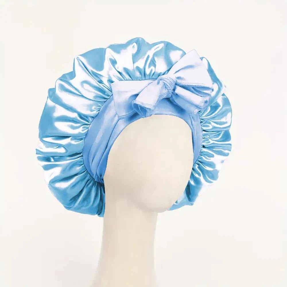 Satin Silk Sleeping Bonnet Adjustable with Tie Band for Women and Men