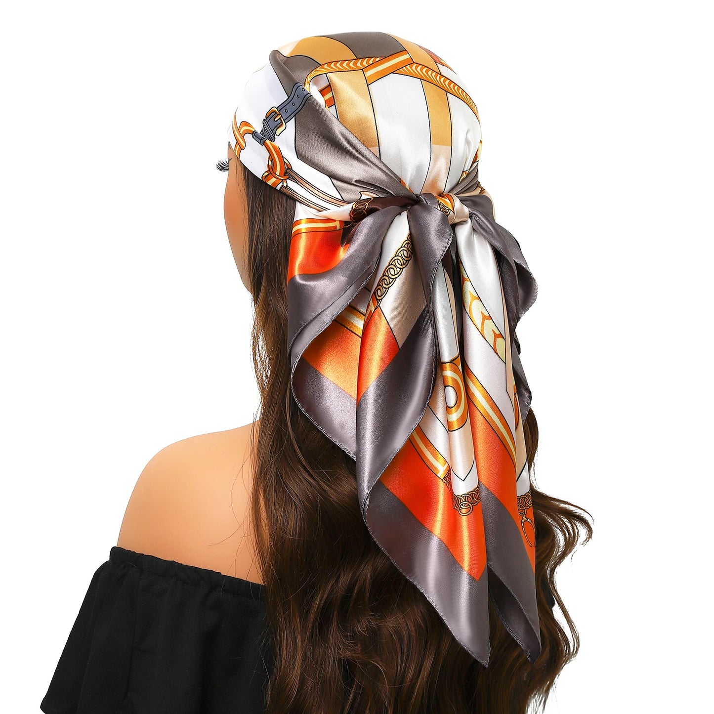 Popular Shawls Europe And America Fashion Bandannas New Print Sunscreen 90X90CM Kerchief Four Seasons Luxury Square Silk Scarves - NamafadStore