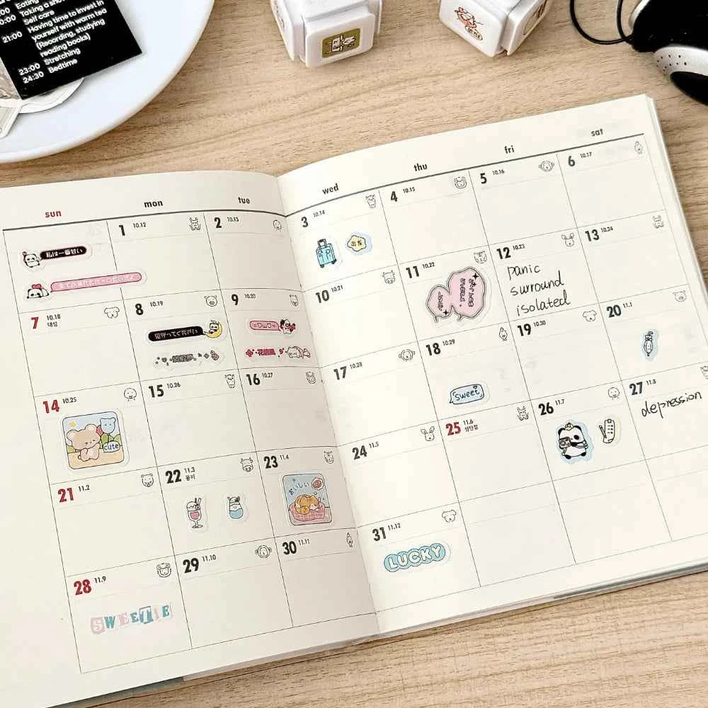2026 Schedule Life Planner Book Retro Minimalist Student Study Diary Planner Hardcover PVC Journal Notebook Weekly Layouts