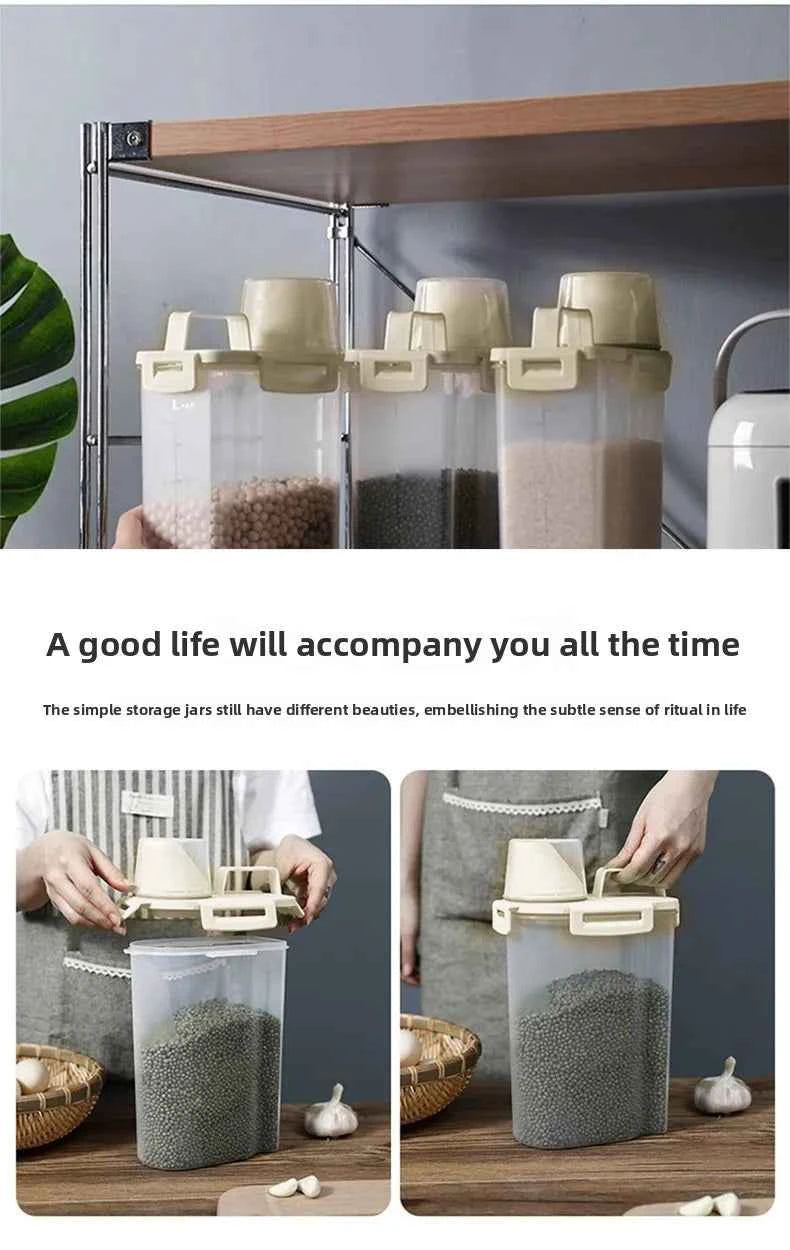 1.75/ 2.5/3L Food Grade Grain and Miscellaneous Grain Storage Box, Rice Bucket Storage Tank, Sealing Tank, Kitchen Utensil New