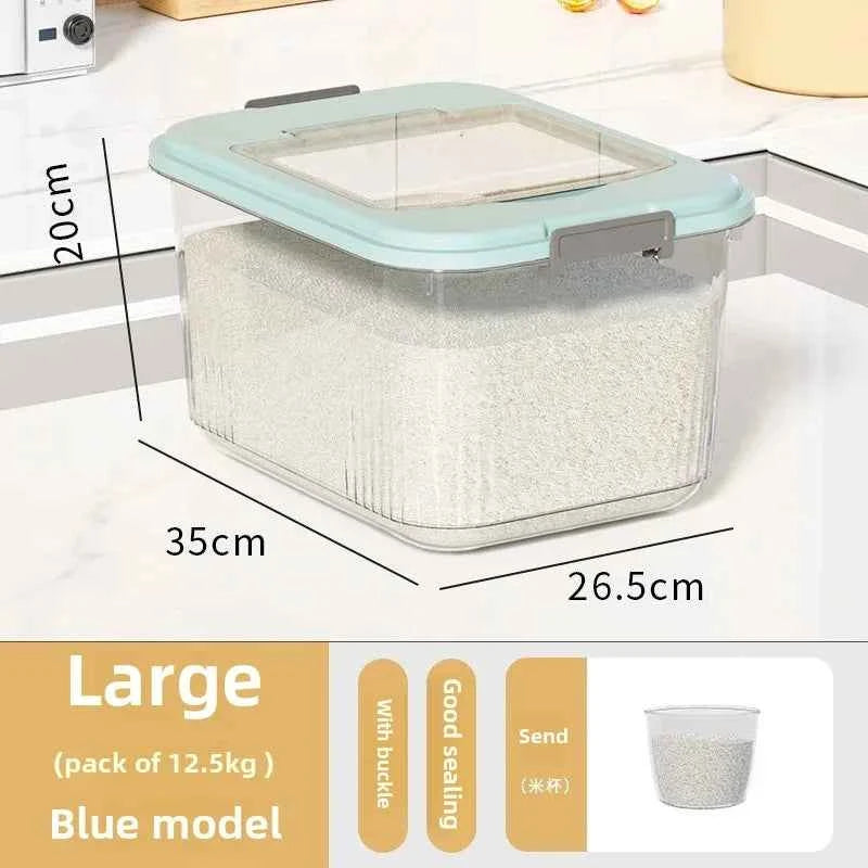 Kitchen Storage Box Rice Barrel Sealed Moisture Proof Bug Resistant Flour Tank Grain Storage Container Home Organization Bin
