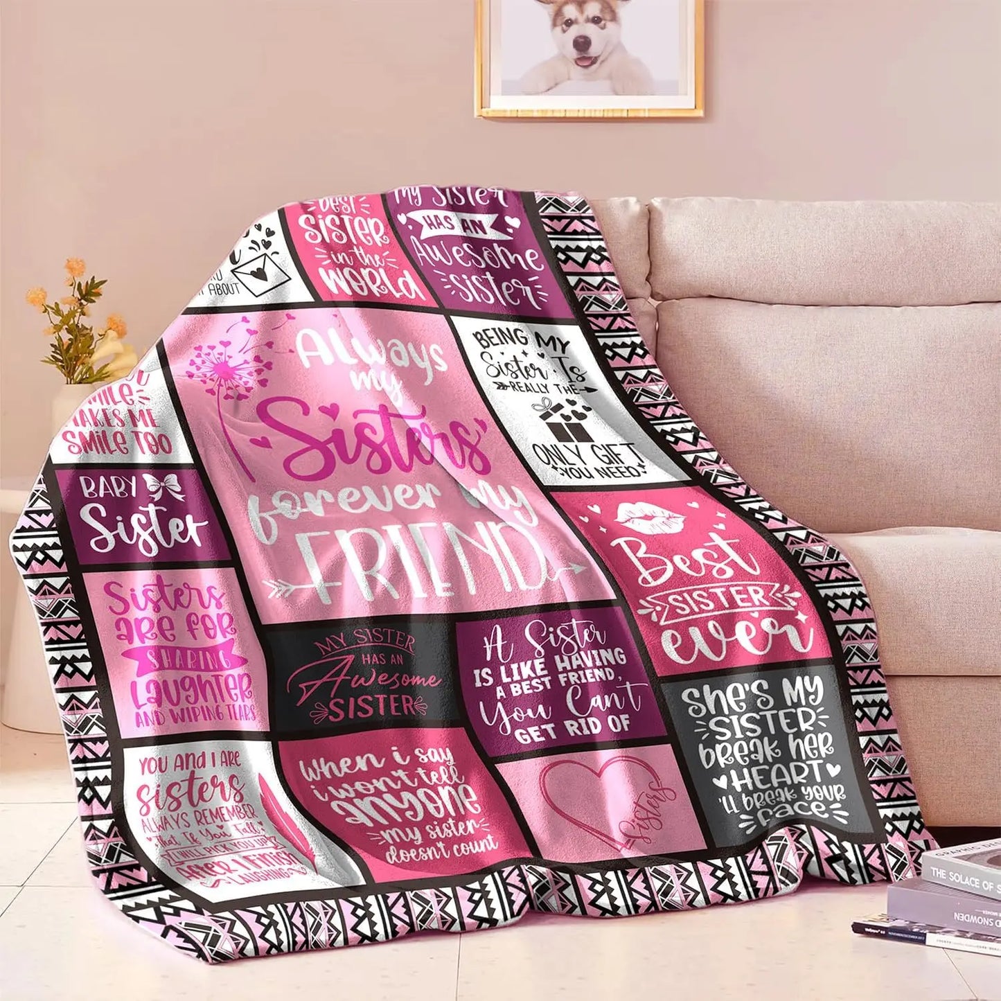 Soul Sister Blanket 60x50 – Soft Flannel Gift for Sister & Best Friend