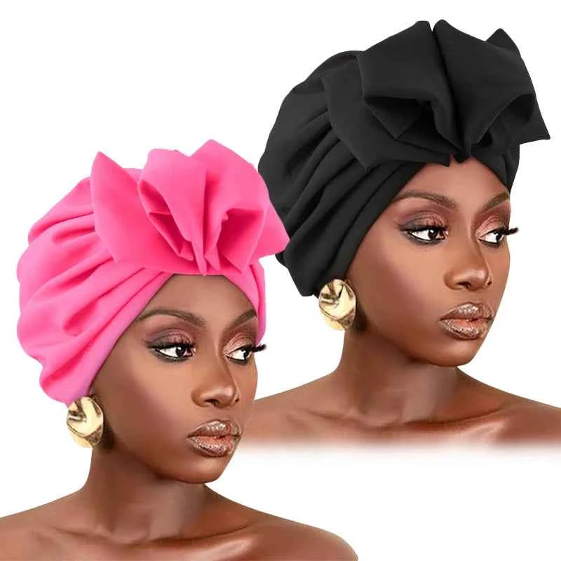 2psc New Muslim Women Turban Hat Hijab Bonnet Indian Cap Head Wrap Elastic Hair Bands Hat Beanie Ladies Girls Hair Accessories