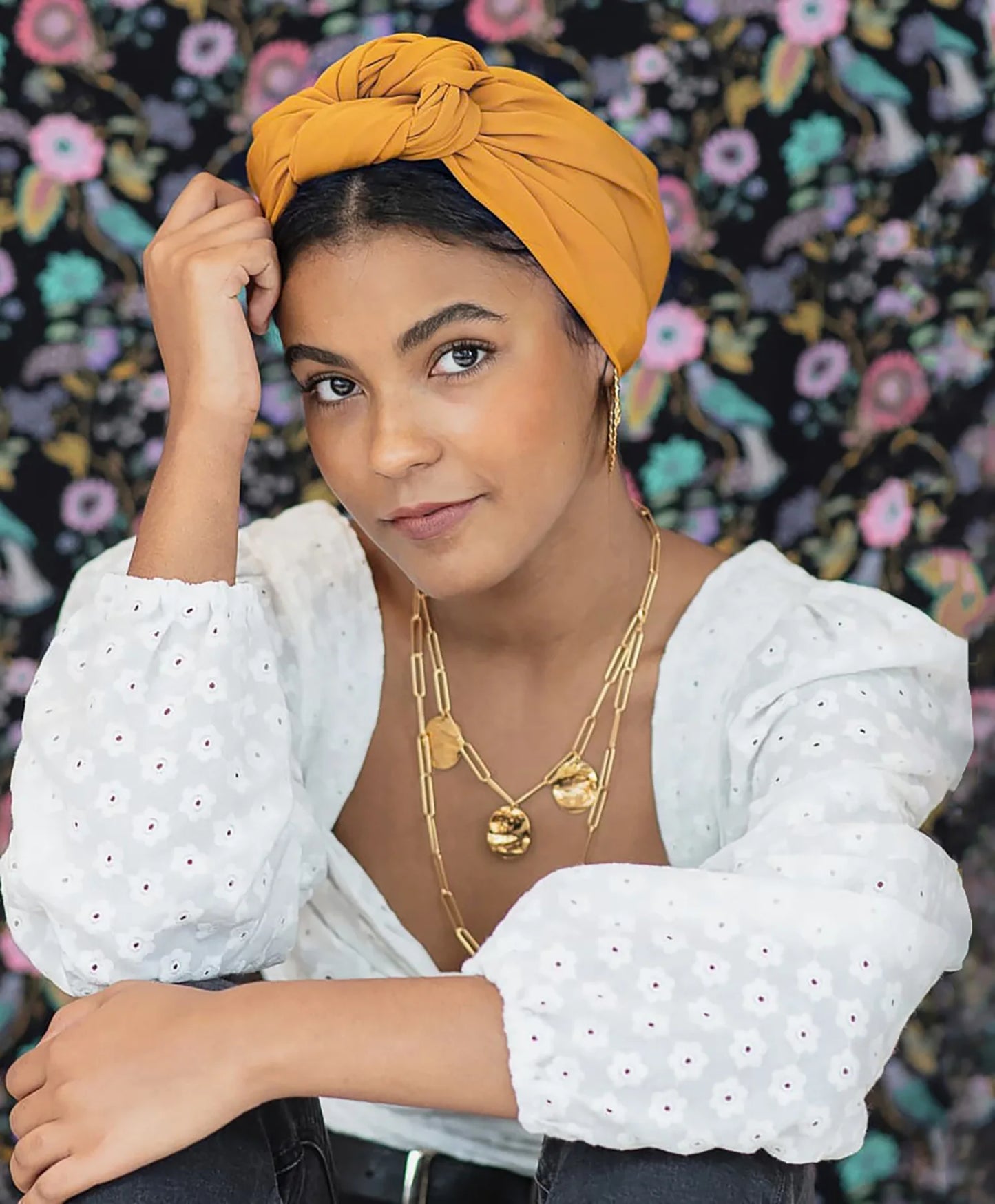 2023 French Vintage Twist Turban Hat Fashion Female Cotton Bandana Headband Women's Hair Cover Cap Floral Print Lady Head Wraps - NamafadStore