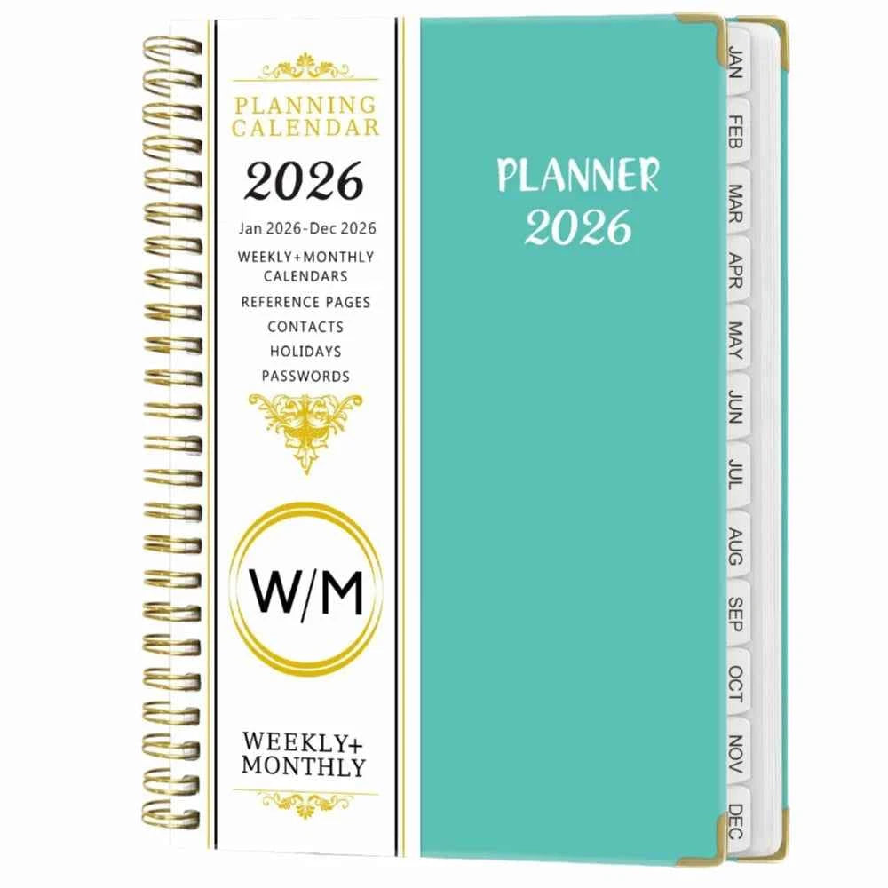 Yearly Schedule 2026 Planner Notebook Spiral Binding 365 Days Diary Office Work Planner 71 Sheet/142 Pages Plan Schedule