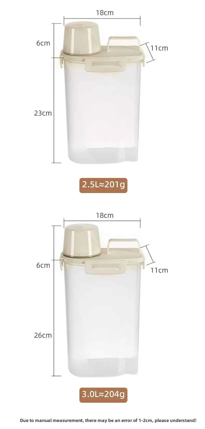 1.75/ 2.5/3L Food Grade Grain and Miscellaneous Grain Storage Box, Rice Bucket Storage Tank, Sealing Tank, Kitchen Utensil New