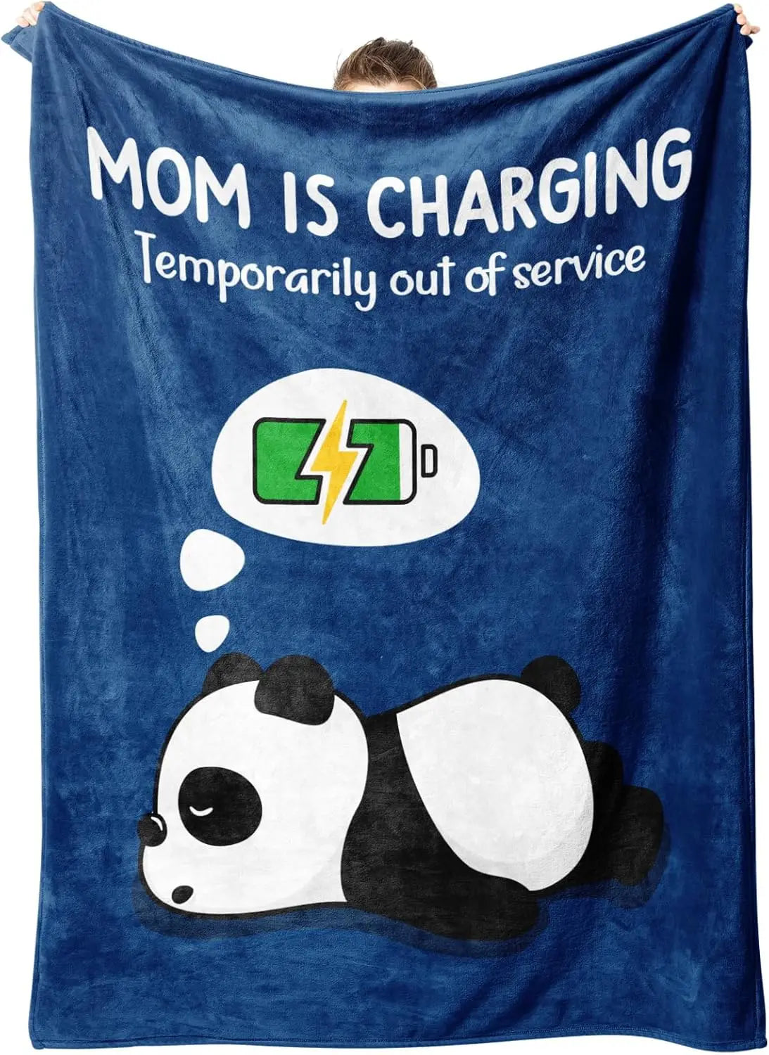 Funny Mom Throw Blanket – “Mom Is Charging” Birthday & Christmas Gift