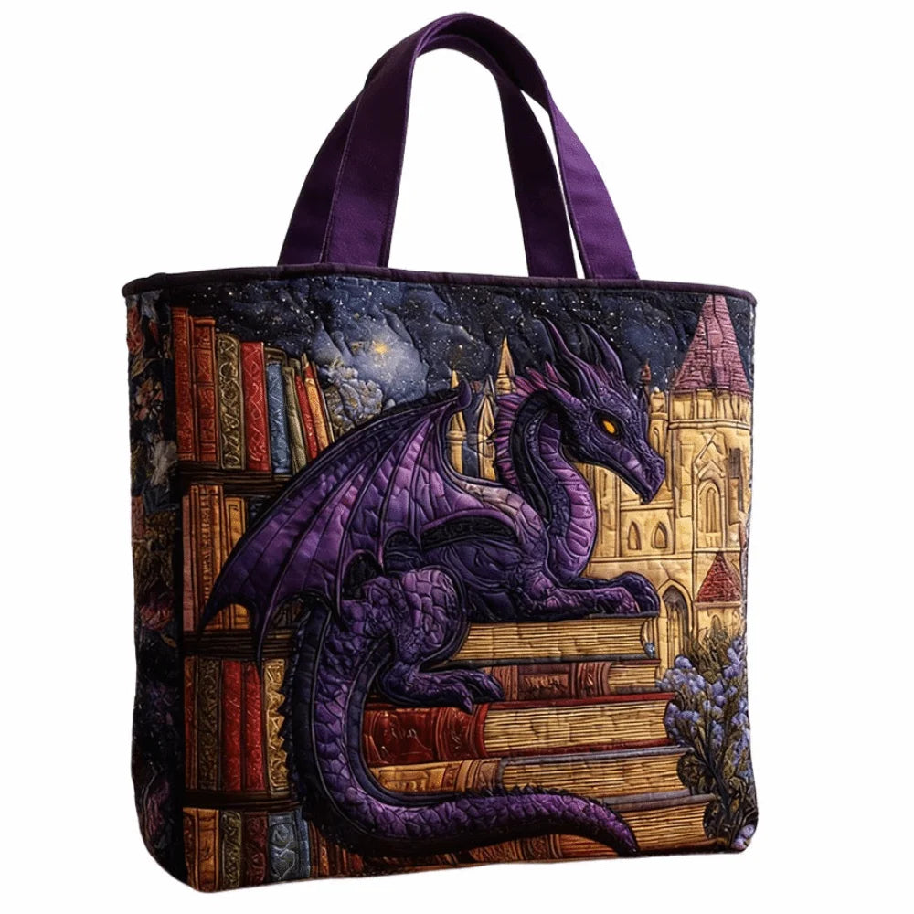 Vintage Quilted Tote Bag Lightweight 3D Printed Patterns Shoulder Bag Large Capacity Cotton Travel Handbag Women Accessory