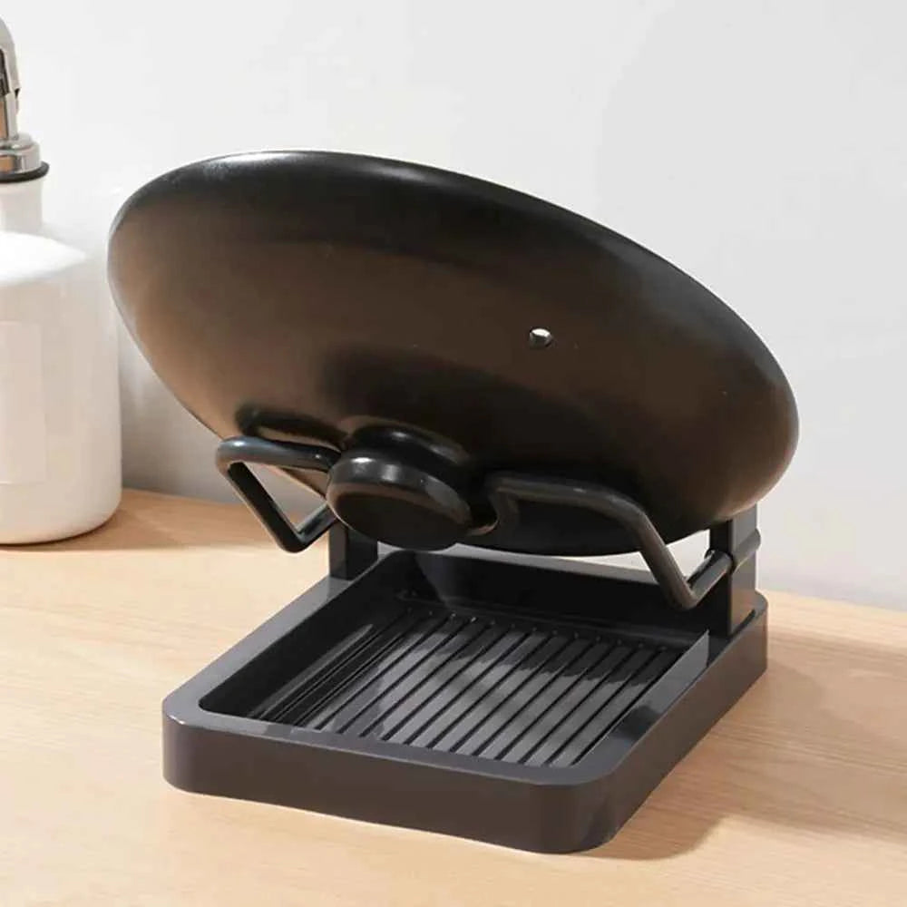 Double Layer Pot Lid Rack Non-slip Large Capacity Cutting Board Holder Draining Kitchen Storage Rack