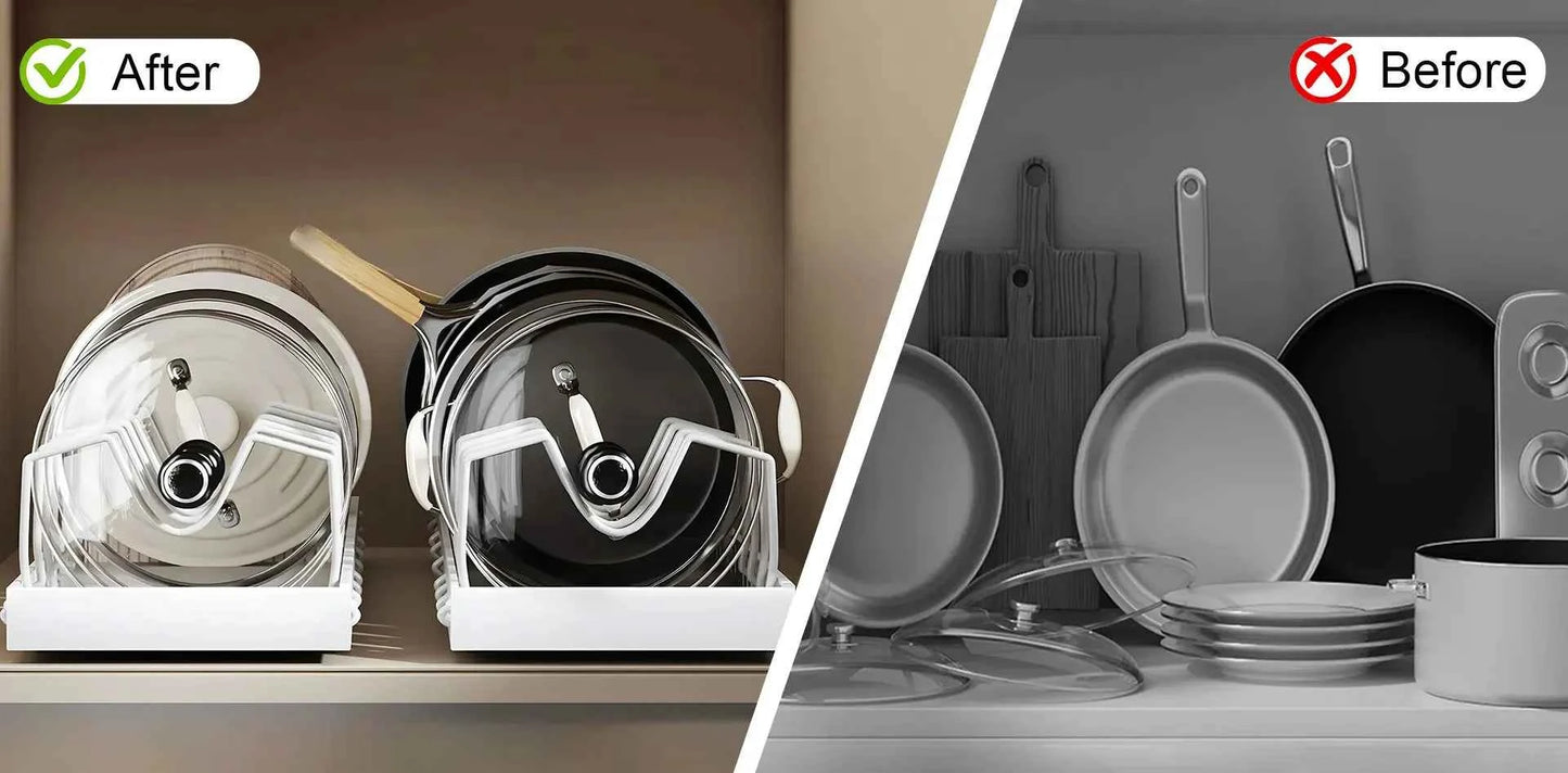 1Pc Kitchen Multifunctional Organizer Pull Out for Pots/Pans Sliding Lid Holder Spice Rack & Dish Drying Racks Drawer Organizer