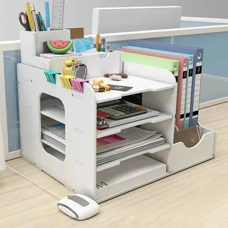 Magazine Holder Newspaper Rack Stationery Storage Box Desk Organizer for Document Letter File Tray Home Office School Supplies