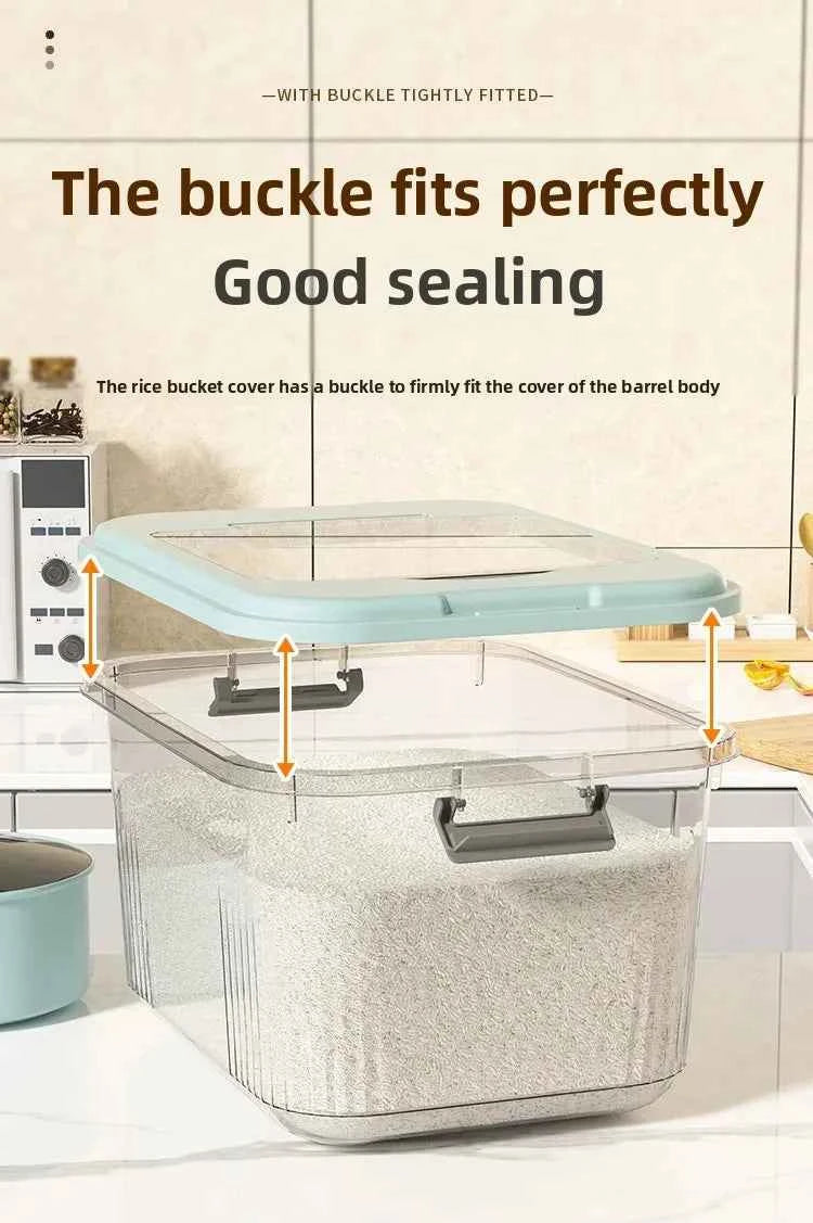 Kitchen Storage Box Rice Barrel Sealed Moisture Proof Bug Resistant Flour Tank Grain Storage Container Home Organization Bin