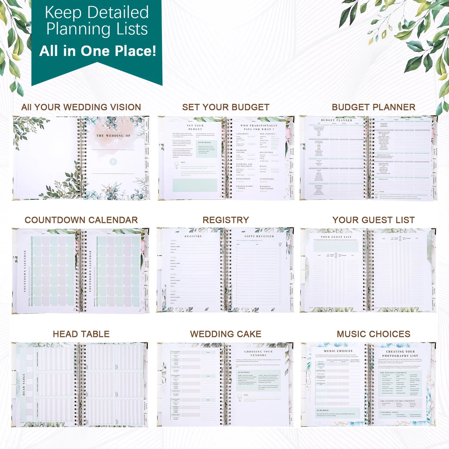 Wedding Guest Book & Planning Album – Minimalist Hardback Reception Signing Book