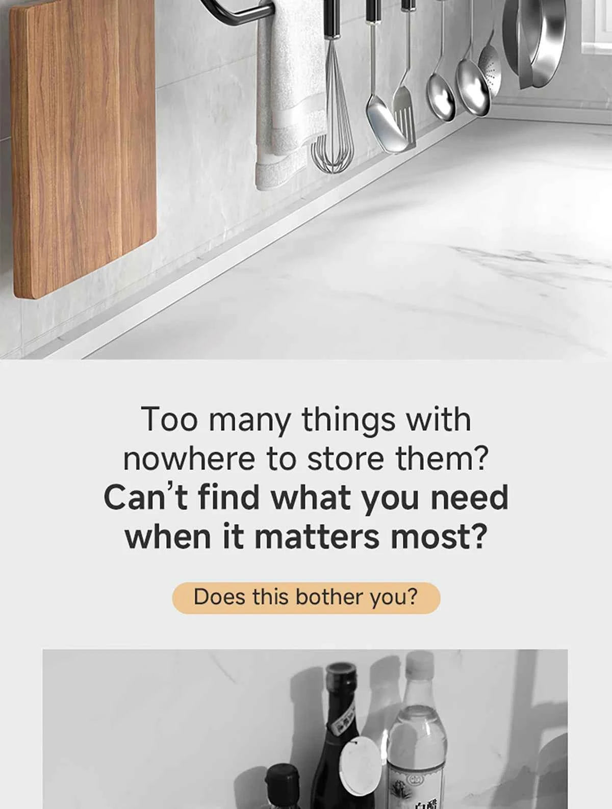 Metal Kitchen Shelf No-Punch Large Capacity Storage Kitchen Utensils Skeletonized Drainage Design Easy to Clean Black