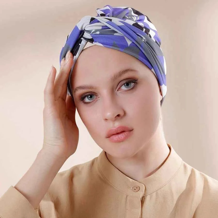 Colorful Muslim Inner Hijabs Women Islamic Muslim Hijab Instant Turban Cap For Ladies Stripe Leopard Print