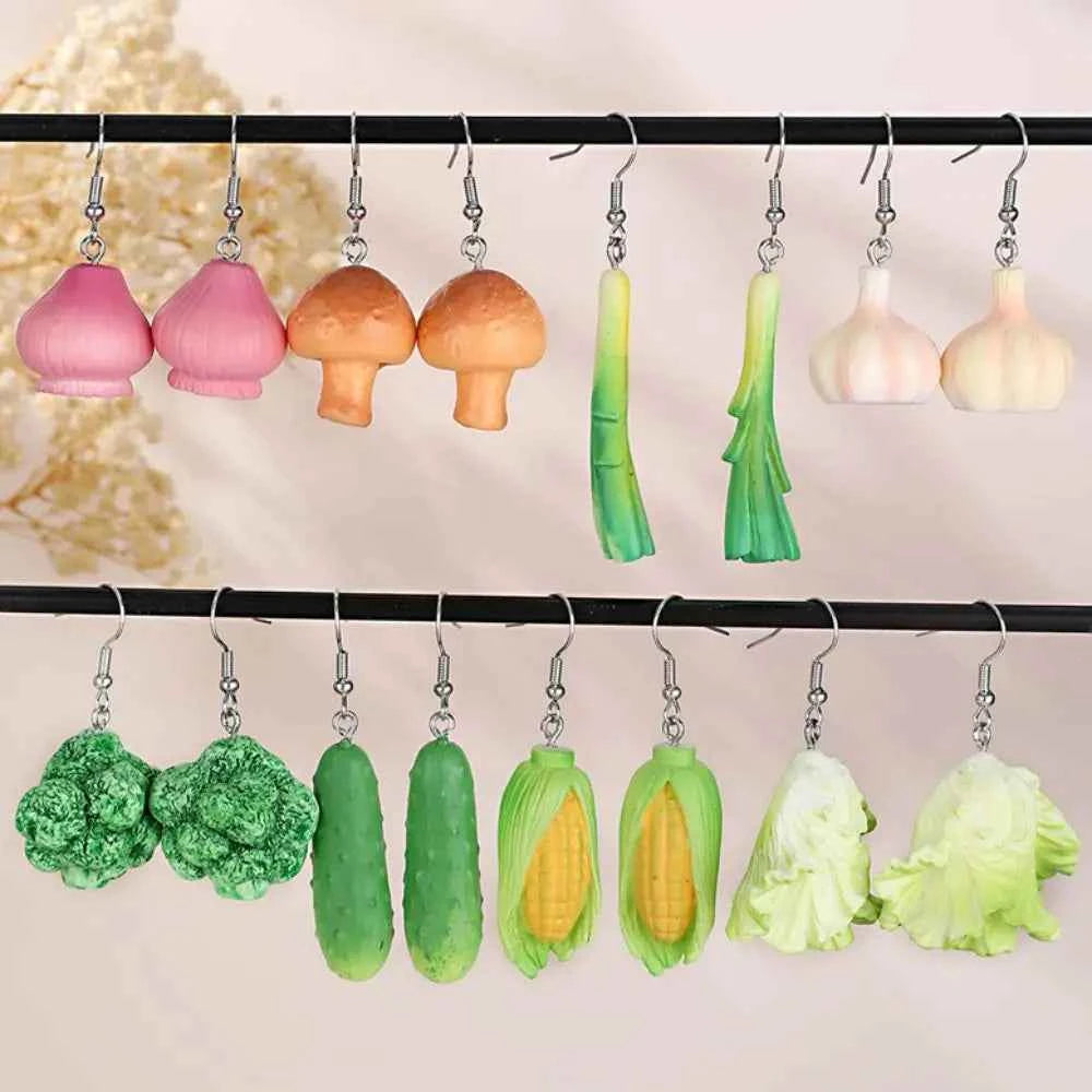 Bohemia Earrings Simulated Vegetable Dangle Earring Korean Style Broccoli Cute Earrings Lettuce, Onion Mushroom Earrings
