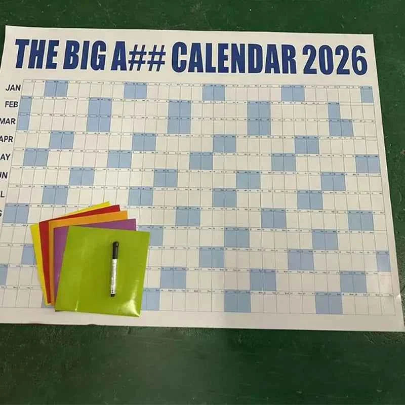 The Big A#Calendar 2026 Calendar Planner Sheet Schedule Sticker Planner Target 365 Days Planner Sheet To Do List Office Supplies