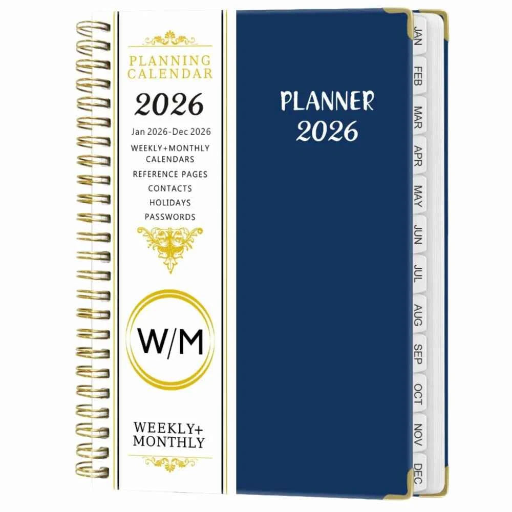 Yearly Schedule 2026 Planner Notebook Spiral Binding 365 Days Diary Office Work Planner 71 Sheet/142 Pages Plan Schedule