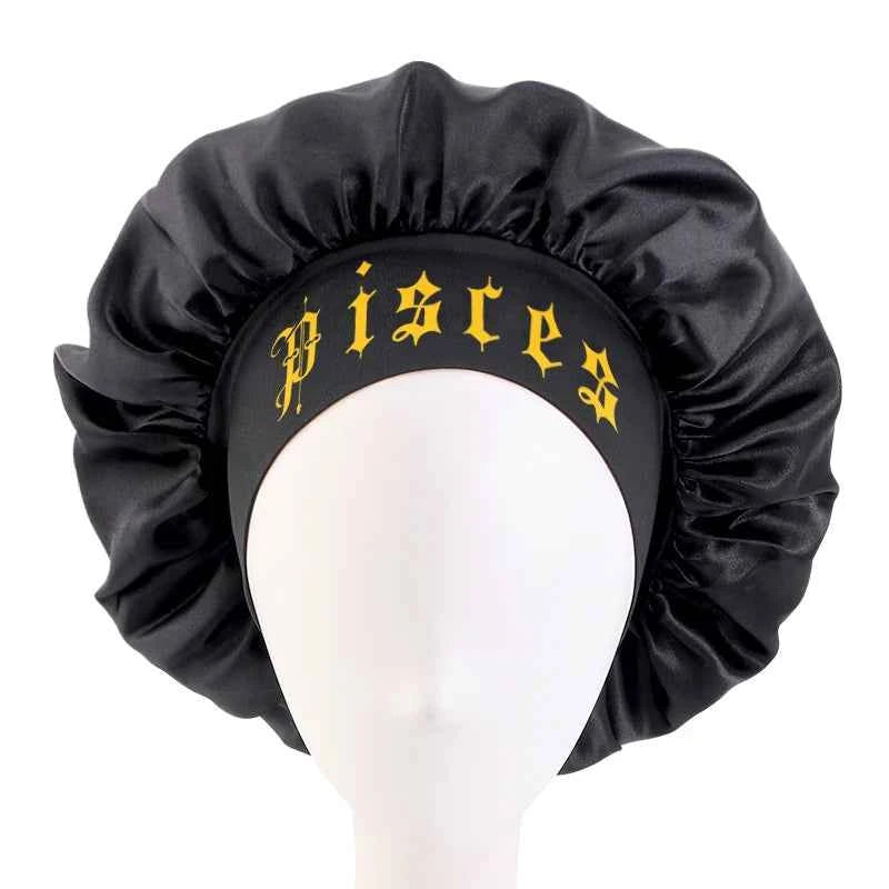 12 Constellation Sleeping Bonnet Wide Band Hair Protection for Daily Use Makeup Hair Care Headwrap Cover Headwear